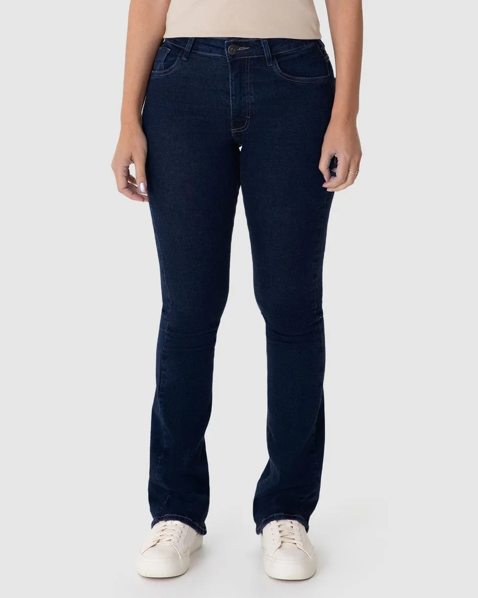Calça Feminina Bootcut Cintura Média Em Flex - 1000125744