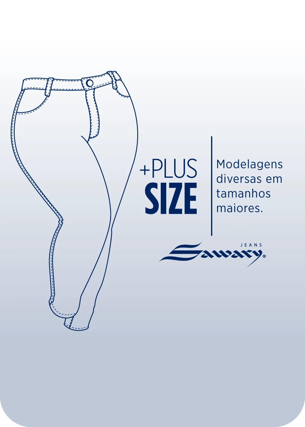 Calça Jeans Sawary Cigarrete Plus Size - 282088 AZUL