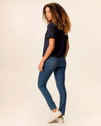 Calça Skinny Feminina Cintura Média Bolso Funcional Em Jeans Stretch - 1000129043