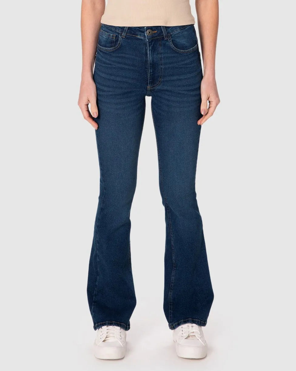 Calça Feminina Small Flare Push Up Elástico Interno Em Jeans Stretch - 1000129374