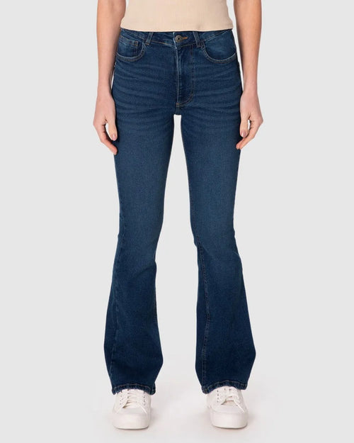 Calça Feminina Small Flare Push Up Elástico Interno Em Jeans Stretch - 1000129374