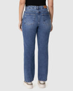 Calça Feminina Reta Cintura Alta Em Jeans 100% Algodão - 1000134240