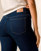 Calça Skinny Feminina Cintura Média Bolso Funcional Em Jeans Stretch - 1000129228