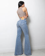 Calça Jeans Maxi Flare Feminina 25502 Sujinha Clara