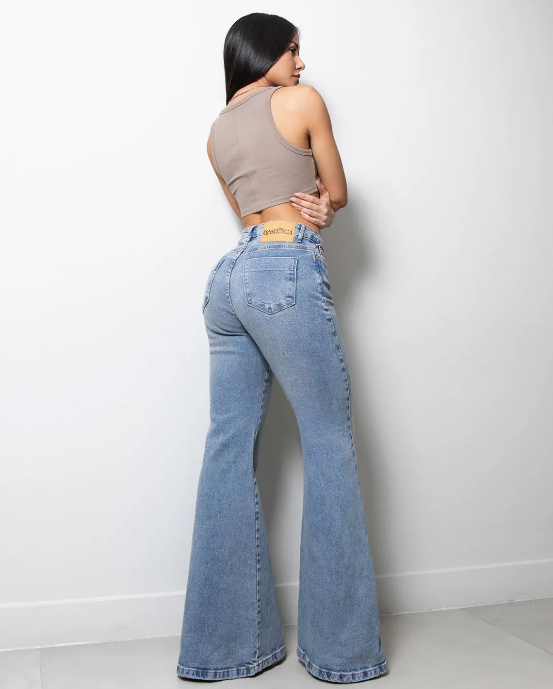 Calça Jeans Maxi Flare Feminina 25502 Sujinha Clara