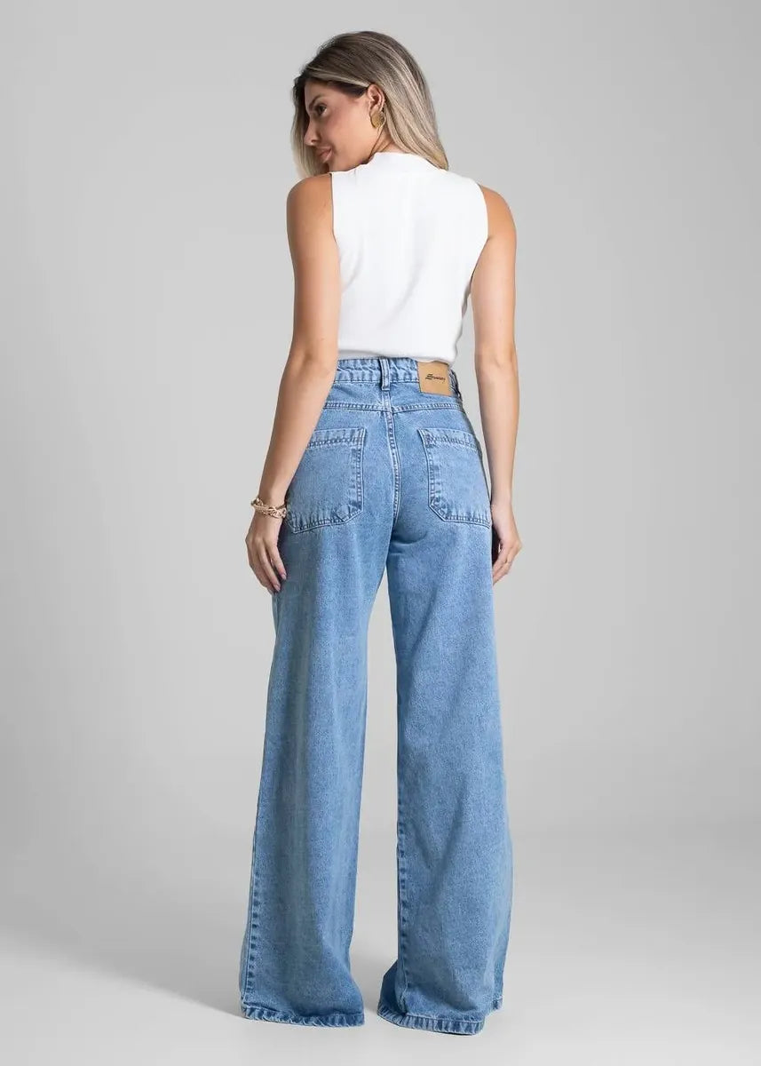 Calça Jeans Sawary Super Wide Leg - 282712