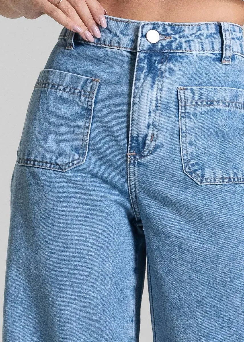 Calça Jeans Sawary Super Wide Leg - 282712