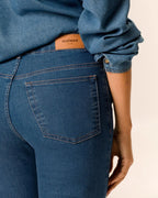 Calça Skinny Feminina Cintura Média Bolso Funcional Em Jeans Stretch - 1000129363